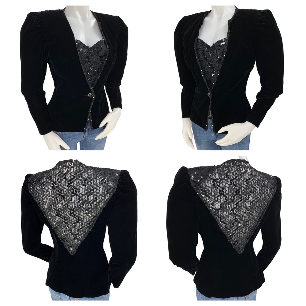 Vintage- Exquisite Rich Black Jacket- Made in the USA Union Made - Picture 7 of 14